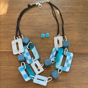 Multicolor Geometric Necklace & Earrings